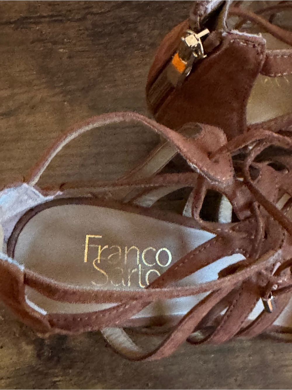 Franco Sarto Women's Lace-Up Suede Open-Toe Sandals — Brown Size 8 - Picture 4 of 7